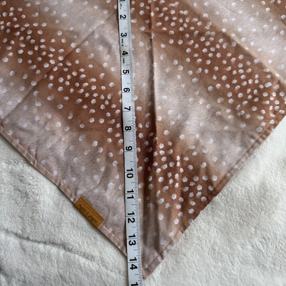 NWT Skippy & Pepper Deer Fawn Print Dog Bandana, Brown, Tan, + White, Size Large - Picture 15 of 16